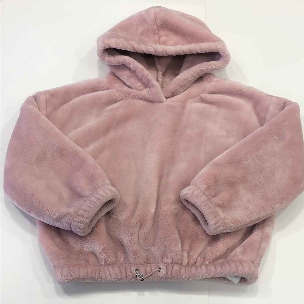 Urban Kids Plush Fleece Hoodie – Girls XS (6 Years) – Dusty Pink